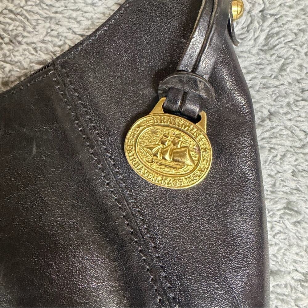 Vintage Brahmin Black Leather and Toasted Almond Women's Handbag Set - Picture 7 of 15